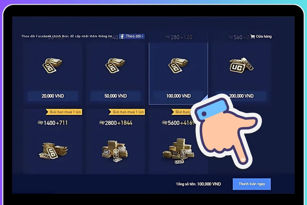 Nạp PUBG qua website b4