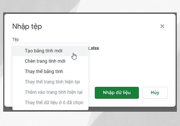 Nhập dữ liệu dễ dàng từ tệp trên máy vào Google Sheets 3