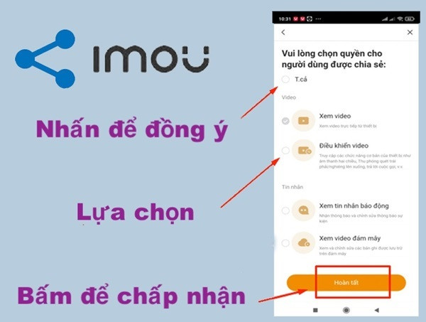 Phân quyền trong Imou Life