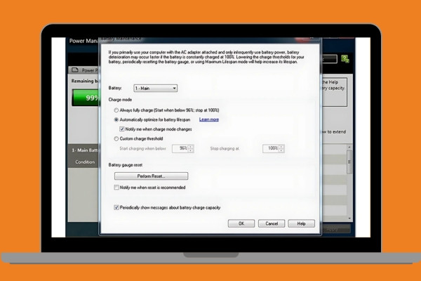 Reset bằng  phần mềm reset pin laptop Battery Maintenance bước 3 Reset bằng  phần mềm reset pin laptop Battery Maintenance bước 3