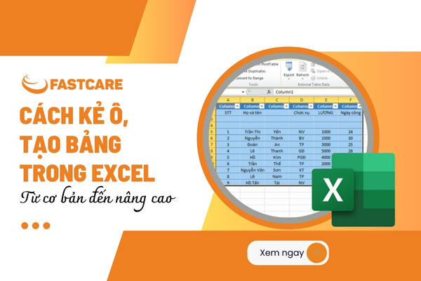 tạo bảng trong Excel