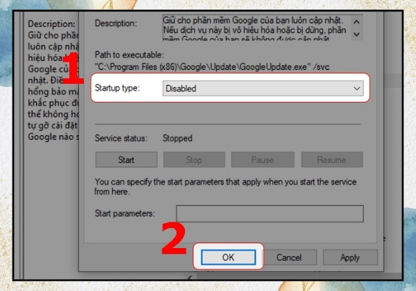 Tắt Google Automatic Update bước 3 Tắt Google Automatic Update bước 3