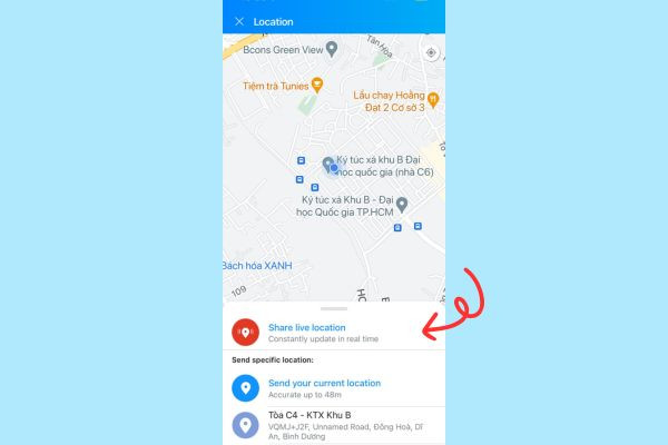 Tính năng chia sẻ hành trình bước 3