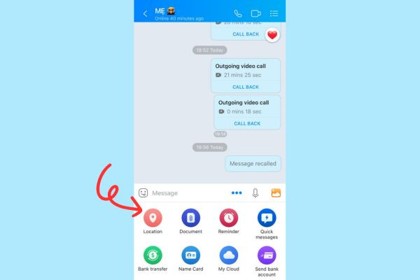 Tính năng gửi địa chỉ cụ thể bước 1