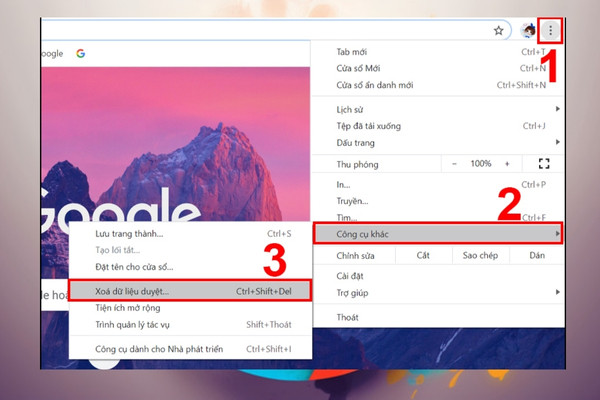 Trên Google Chrome 1
