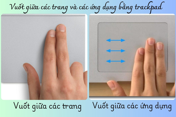 Vuốt giữa các trang và giữa các ứng dụng toàn màn hình