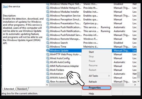 Bước 2: Kích hoạt Windows Update&nbsp; 