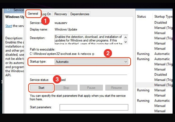 Bước 2: Kích hoạt Windows Update&nbsp;