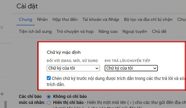 Hướng dẫn thay đổi chữ ký trong Gmail&nbsp; 4