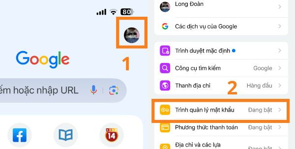 Cách cài Autofill trên Chrome bằng điện thoại bước 1