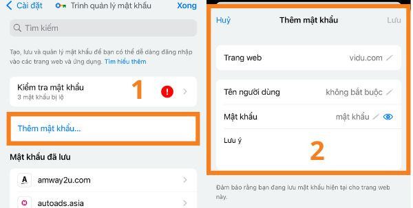 Cách cài Autofill trên Chrome bằng điện thoại bước 2