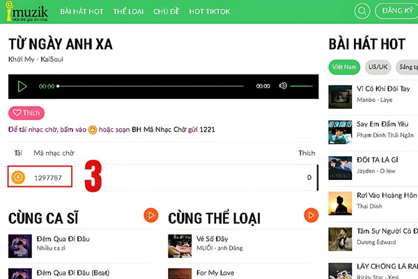Cài nhạc chờ qua website Imuzik Viettel 3