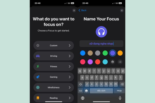 Cách cài tên trên màn hình khóa iPhone bằng Focus mode bước 2