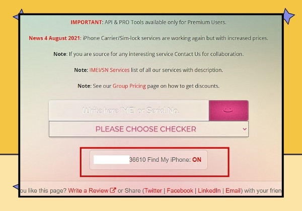 Cách check iCloud ẩn thông qua trang web SICKW bước 2 Cách check iCloud ẩn thông qua trang web SICKW bước 2
