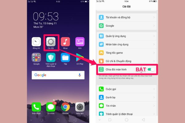 Cách chia đôi màn hình trên điện thoại OPPO bằng phím đa nhiệm bước 1 Cách chia đôi màn hình trên điện thoại OPPO bằng phím đa nhiệm bước 1