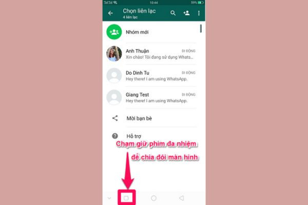 Cách chia đôi màn hình trên điện thoại OPPO bằng phím đa nhiệm bước 2 Cách chia đôi màn hình trên điện thoại OPPO bằng phím đa nhiệm bước 2