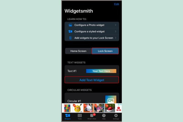 Cách ghi tên trên màn hình khóa iPhone bằng Widgetsmith bước 2