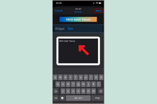 Cách ghi tên trên màn hình khóa iPhone bằng Widgetsmith bước 3