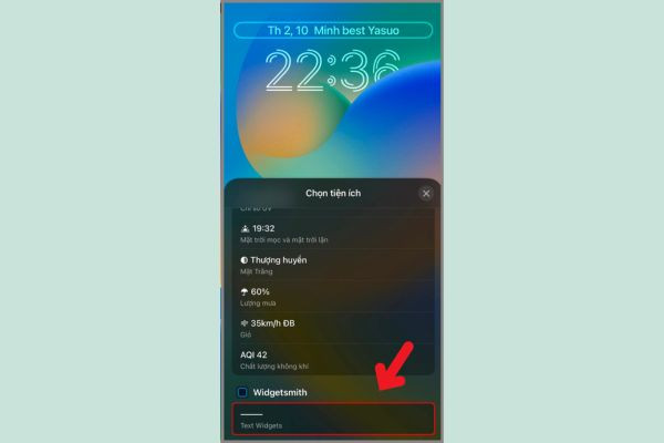 Cách ghi tên trên màn hình khóa iPhone bằng Widgetsmith bước 5