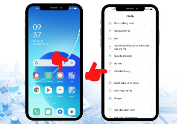 Cách khôi phục cài đặt gốc cho Oppo bước 1