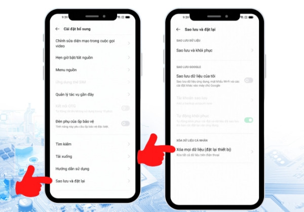 Cách khôi phục cài đặt gốc cho Oppo bước 2