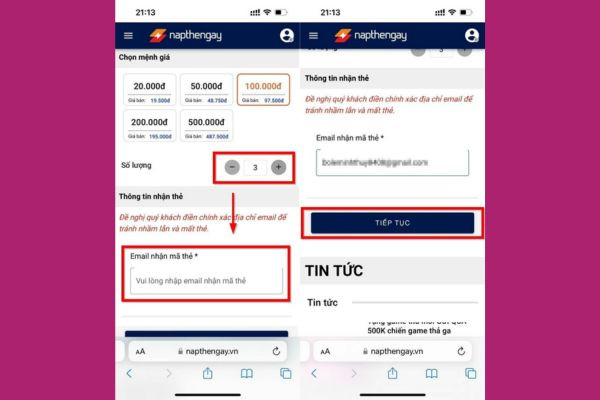 Cách nạp thẻ Garena MoMo 2