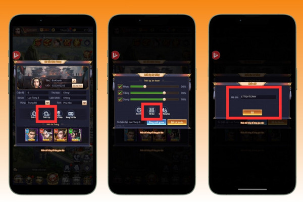 Cách nhập code game Lục Tung Tam Quốc đơn giản bước 3