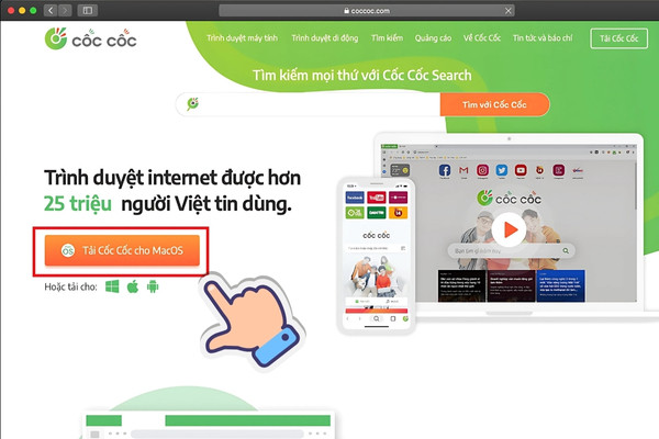 Cách tải trình duyệt Cốc Cốc về MacBook bước 1