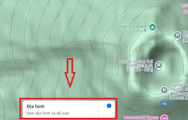 xem độ cao trên google maps