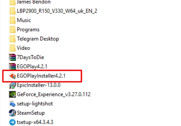 Cài đặt Ego Play qua bản Install bước 1