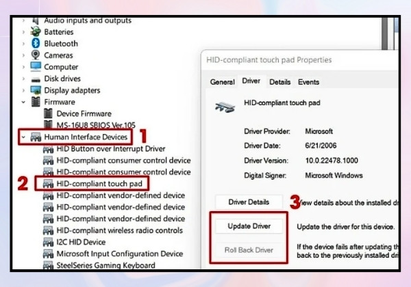 Cập nhật driver Touchpad bước 3