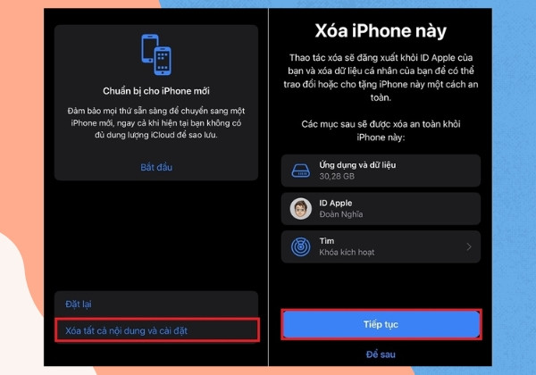 Check iCloud on/off bằng cách restore lại máy bước 2 Check iCloud on/off bằng cách restore lại máy bước 2
