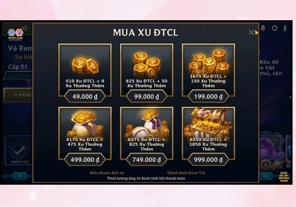 Chi tiết cách nạp Đấu trường chân lý trên điện thoại bước 2 Chi tiết cách nạp Đấu trường chân lý trên điện thoại bước 2