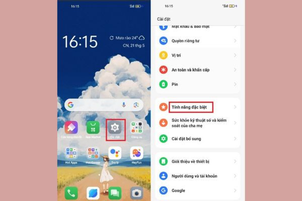Chia đôi màn hình OPPO bằng cách vuốt 3 ngón tay bước 1 Chia đôi màn hình OPPO bằng cách vuốt 3 ngón tay bước 1