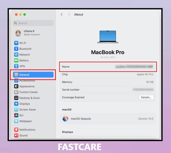 Đổi tên máy MacBook trên macOS Ventura