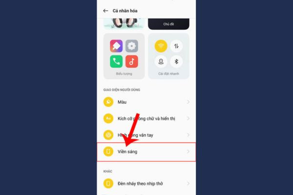 Hướng dẫn bật sáng viền màn hình OPPO bước 3 Hướng dẫn bật sáng viền màn hình OPPO bước 3