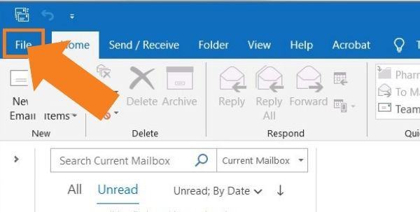 Hướng dẫn cách cài Auto Reply trên Outlook bằng máy tính bước 1