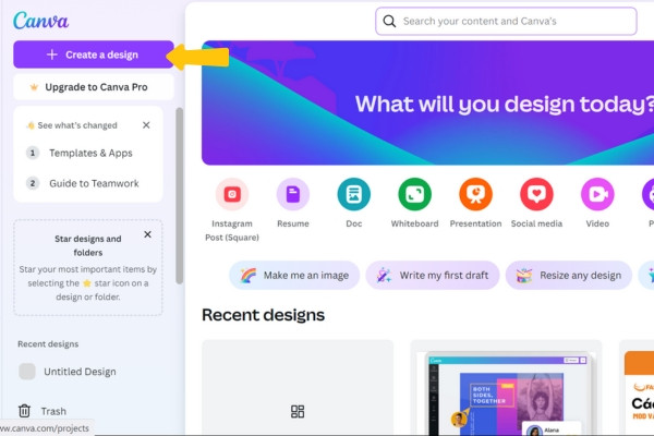 Hướng dẫn dùng Canva tạo thiết kế đơn giản bước 1 Hướng dẫn dùng Canva tạo thiết kế đơn giản bước 1