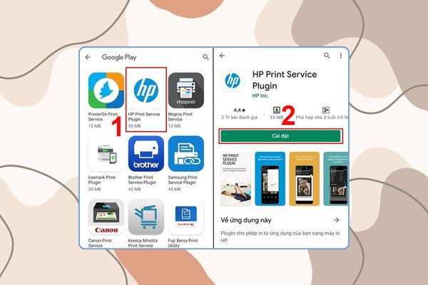 Kết nối máy in với điện thoại hệ điều hành Android bước 3 Kết nối máy in với điện thoại hệ điều hành Android bước 3