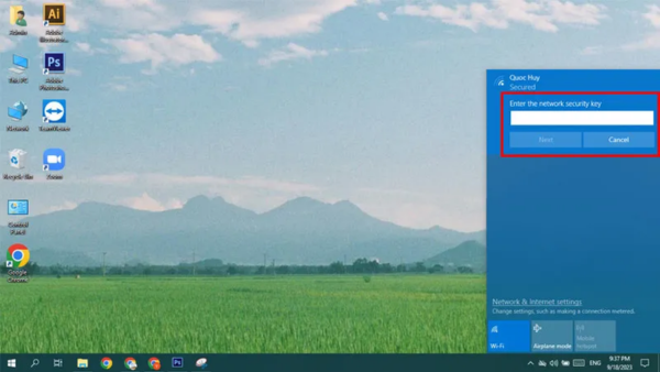 Kết nối WiFi cho máy tính bàn qua thanh Taskbar bước 3