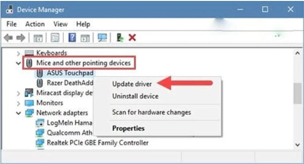 Kiểm tra Driver của touchpad