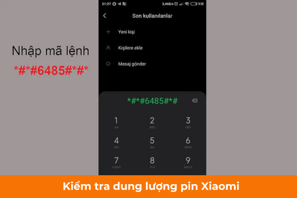 Kiểm tra dung lượng pin Xiaomi