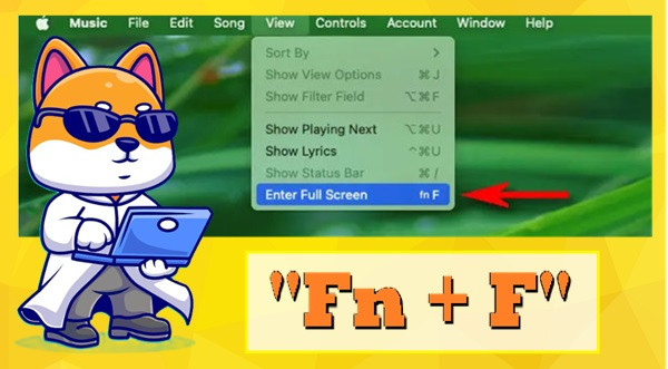 Mở full màn hình trên MacOS 12 với phím tắt “Fn+F”
