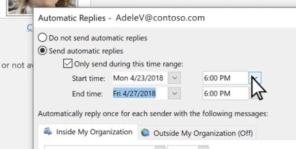 Một số lưu ý khi cài Auto Reply trên Outlook 1