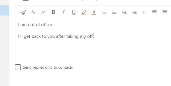 Một số lưu ý khi cài Auto Reply trên Outlook 2