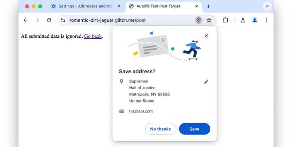 Một số lưu ý khi sử dụng tính năng Autofill trên Chrome