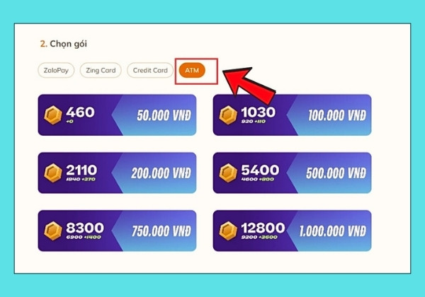 Nạp thẻ game Đấu Trường Chân Lý qua ATM ngân hàng bước 1 Nạp thẻ game Đấu Trường Chân Lý qua ATM ngân hàng bước 1