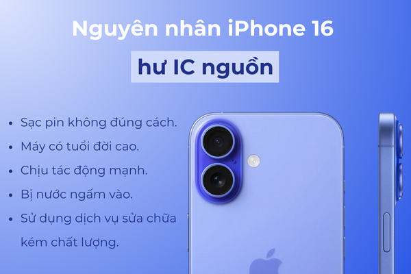 Nguyên nhân iPhone 16 hư IC nguồn
