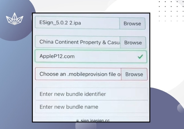 Nhập file Esign iPa và chứng chỉ 3