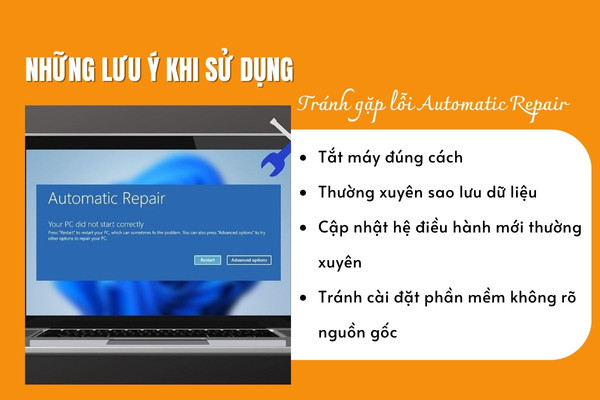 Những cách phòng tránh Automatic Repair khi sử dụng hằng ngày